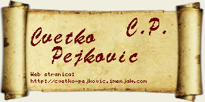 Cvetko Pejković vizit kartica